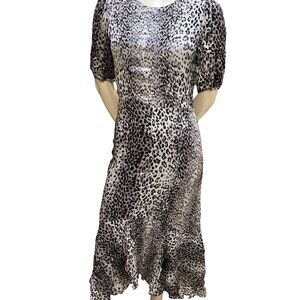 Elegant Animal Print Midi Dress